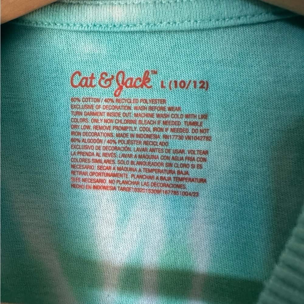 Cat & Jack Aqua and Lime Tie-Dye Tee - Picture 4 of 4